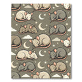 Whimsical Sleeping Mice and Moon Nightscape Rug