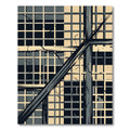 Abstract Charcoal Cream Geometric Linear Grid Rug
