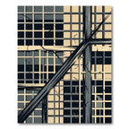 Abstract Charcoal Cream Geometric Linear Grid Rug