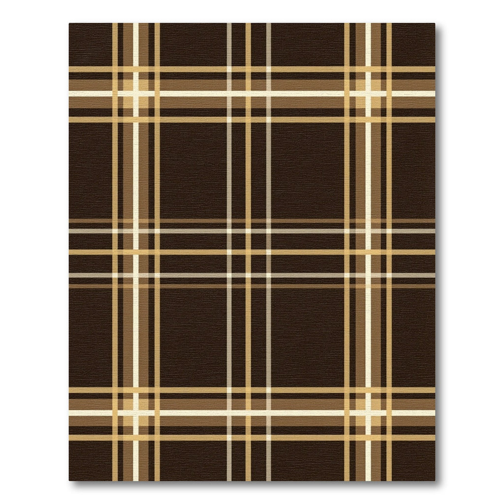 Classic Brown Tan Plaid Lines Rug