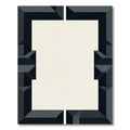 Dark Gray Geometric Abstract Frame Rug