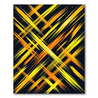 Golden Yellow Sharp Abstract Cross Rug