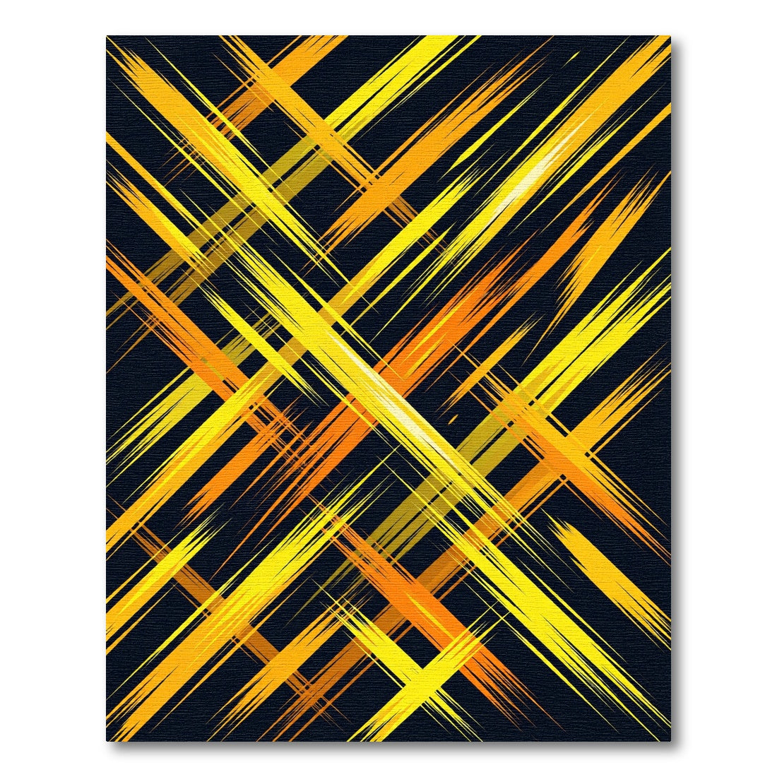 Golden Yellow Sharp Abstract Cross Rug