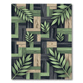 Woven Olive Wood Grain Foliage Rug