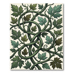 Lush Green Botanical Intertwining Vine Tapestry Rug