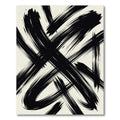 Abstract Black Ink Brushstroke Stripe Rug