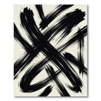 Abstract Black Ink Brushstroke Stripe Rug