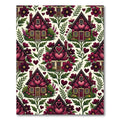 Crimson Floral Houses Heart Garden Rug