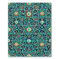 Intricate Teal and Gold Star Geometric Rug