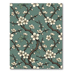Elegant White Cherry Blossom Sage Meadow Rug
