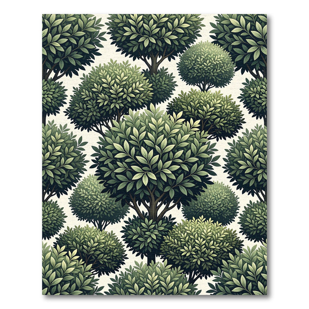 Lush Green Botanical Forest Canopy Rug
