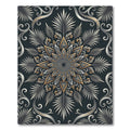 Elegant Sliver Gold Mandala Swirl Rug