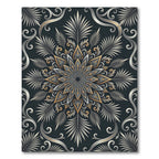 Elegant Sliver Gold Mandala Swirl Rug