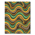 Abstract Ochre and Sage Wavy Lines Rug