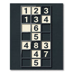 Contemporary Monochrome Grid Numerical Art Rug