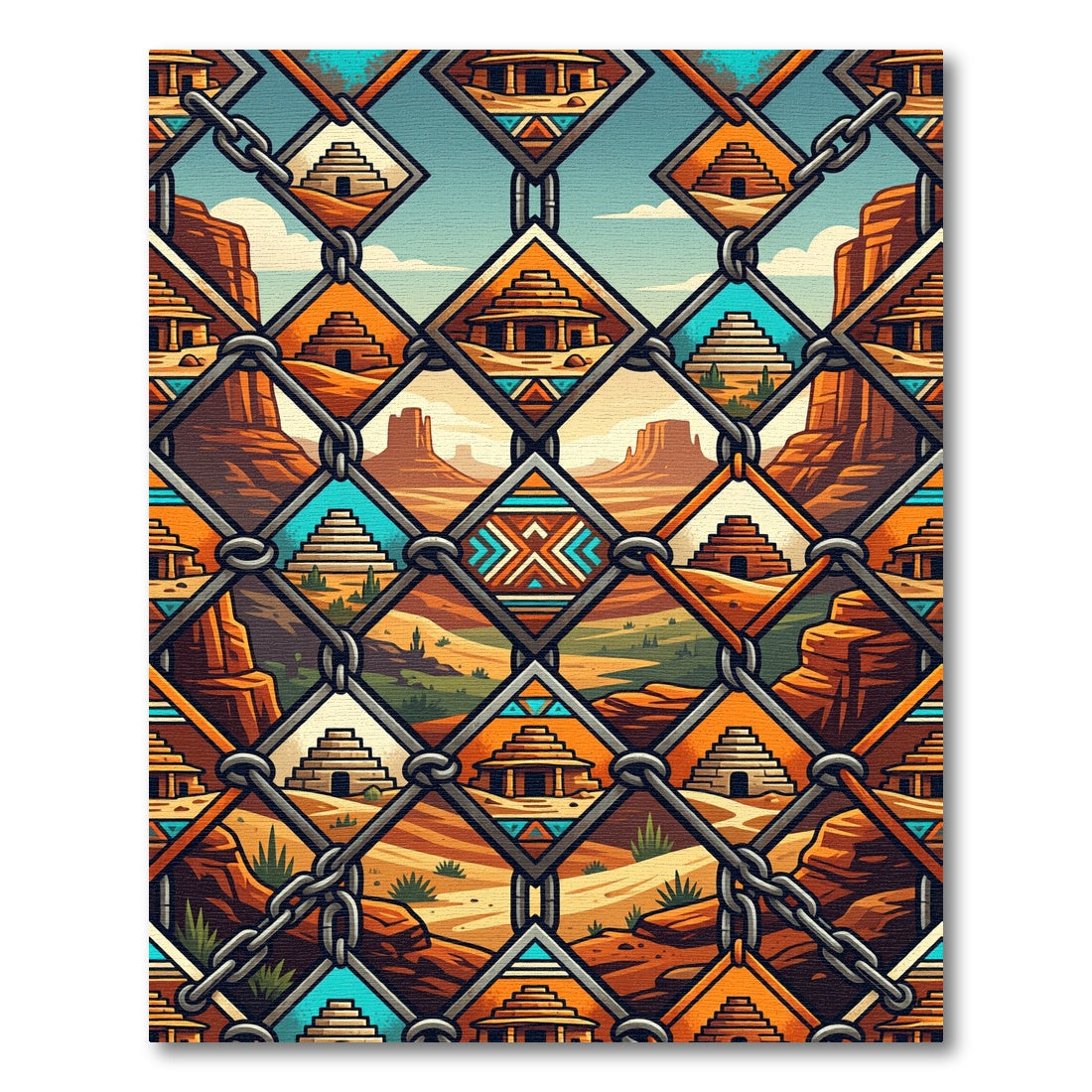 Desert Vistas Pyramid Lodge Chain Link Rug