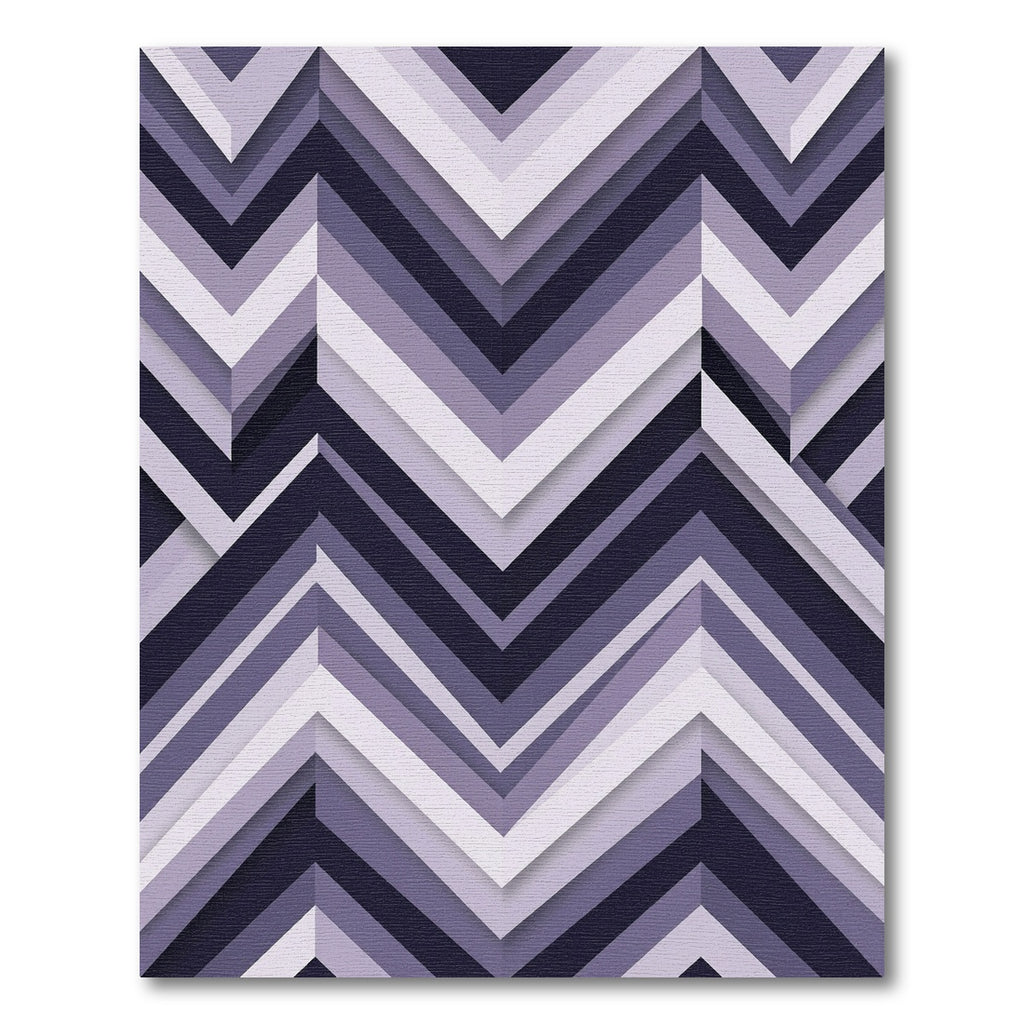 Modern Purple Geometric Chevron Art Rug