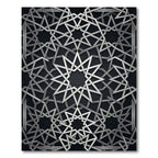 Silver Metallic Geometric Star Lattice Rug