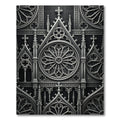 Gothic Black Silver Architectural Medallion Rug