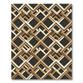 Metallic Gold Interlocking Geometric Lattice Rug