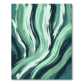 Abstract Teal Brushstroke Flow Rug