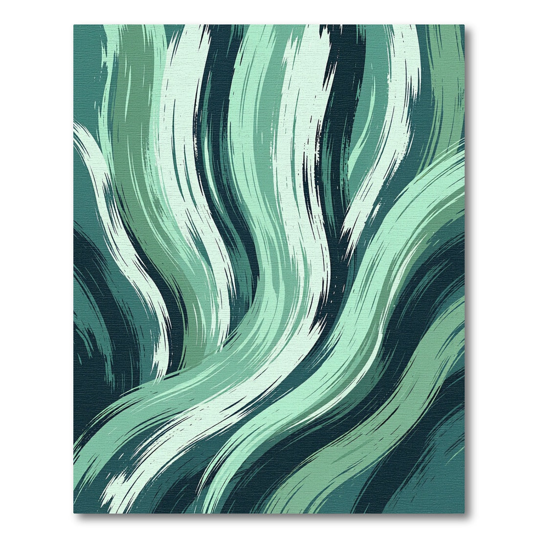 Abstract Teal Brushstroke Flow Rug