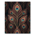 Elegant Peacock Feather Copper Art Rug