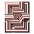 Mauve Pink Striped Geometric Flow Rug