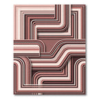 Mauve Pink Striped Geometric Flow Rug