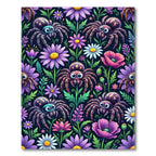 Charming Purple Floral Spider Garden Rug