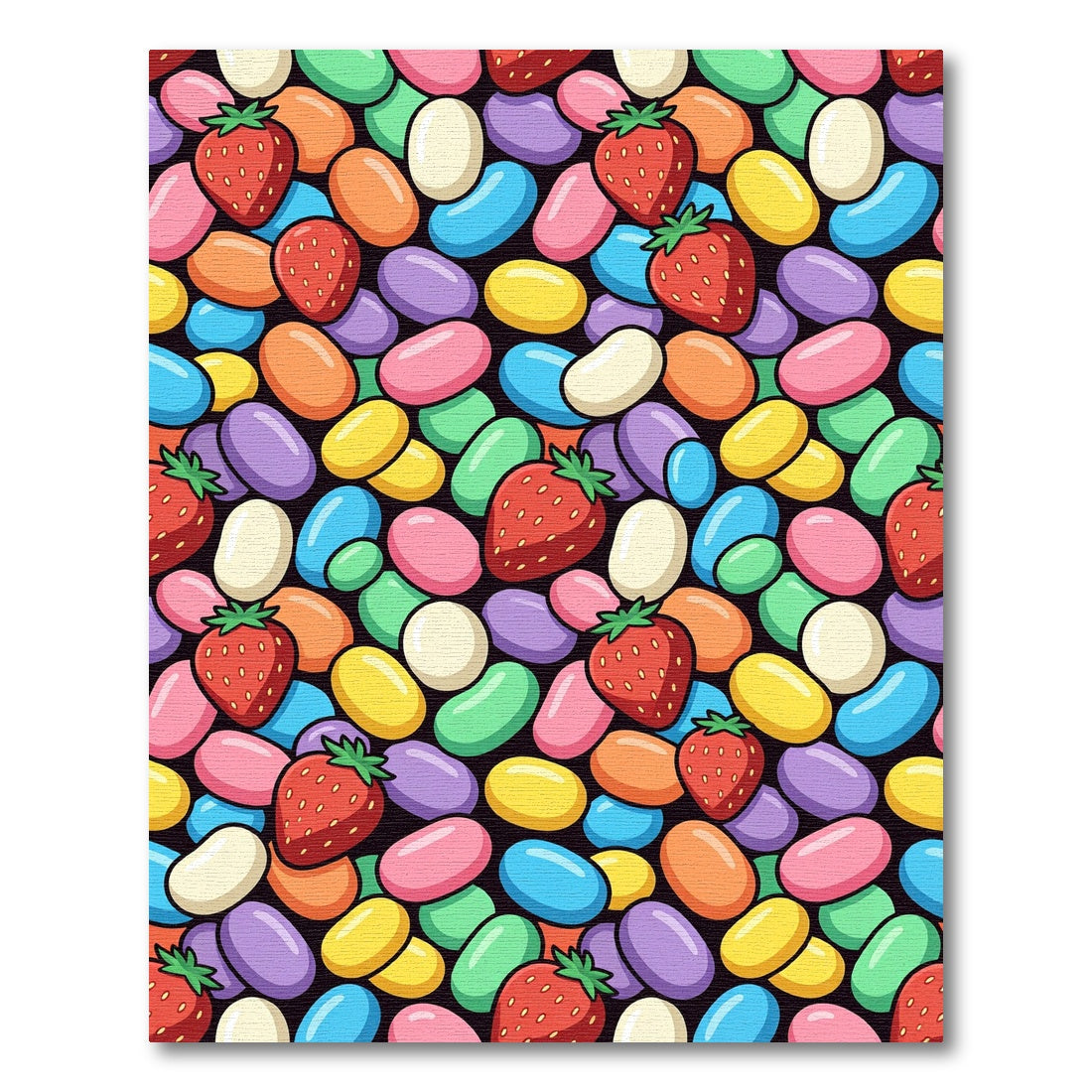 Playful Strawberry and Jelly Bean Medley Rug