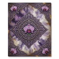 Orchid Medallion Purple Floral Border Rug