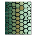 Sophisticated Emerald Gold Gradient Hexagonal Mosaic Rug