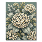 Ethereal Cream Hydrangea Botanical Art Rug