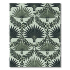 Jungle Green Palm Leaf Wreath Rug