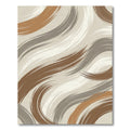Earthy Abstract Wave Swirls Palette Rug