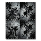 Gritty Metal Splatter Smoke Rug