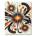 Retro Mid Century Orange Starburst Art Rug
