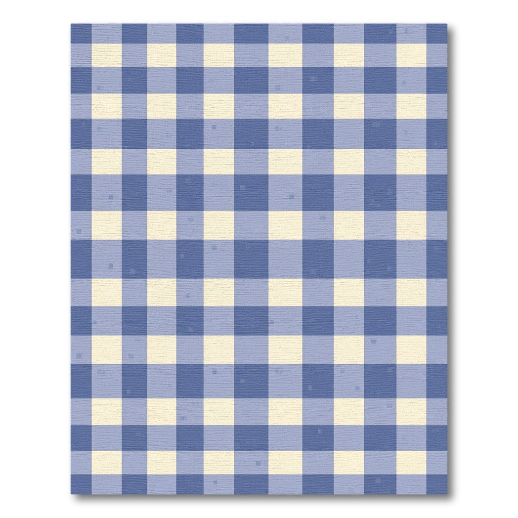 Blue Cream Gingham Checkered Rug