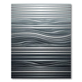 Silver Metallic Wavy Stripe Composition Rug