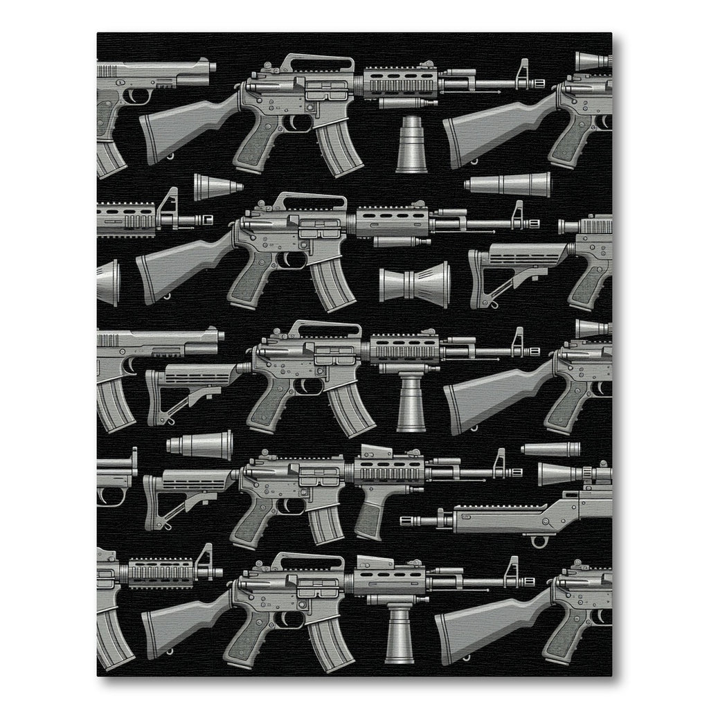 Tactical Military Gray Firearm Grid Rug
