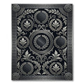 Silver Greek Key Filigree Ornamental Rug