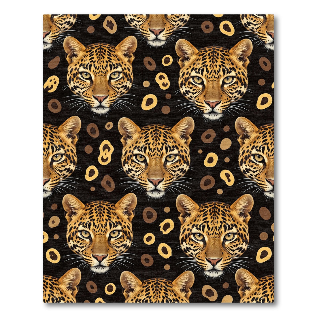 Bold Leopard Face Abstract Spots Rug