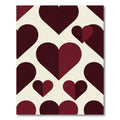Modern Deep Red Geometric Heart Rug