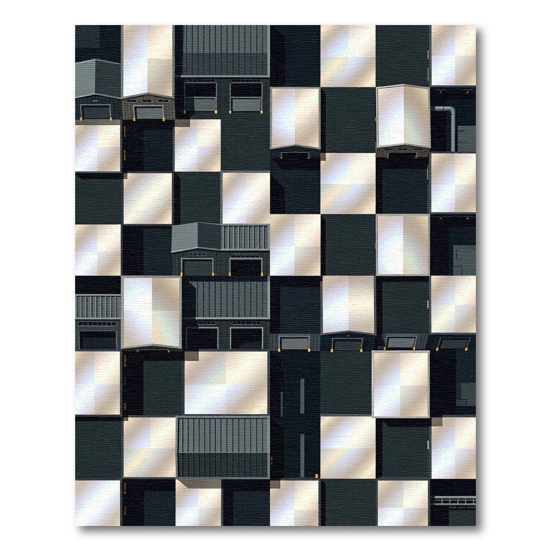 Industrial Gray Geometric Warehouse Rug