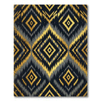 Luxurious Gold and Charcoal Geometric Diamond Rug