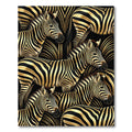 Black Gold Zebra Herd All Over Rug