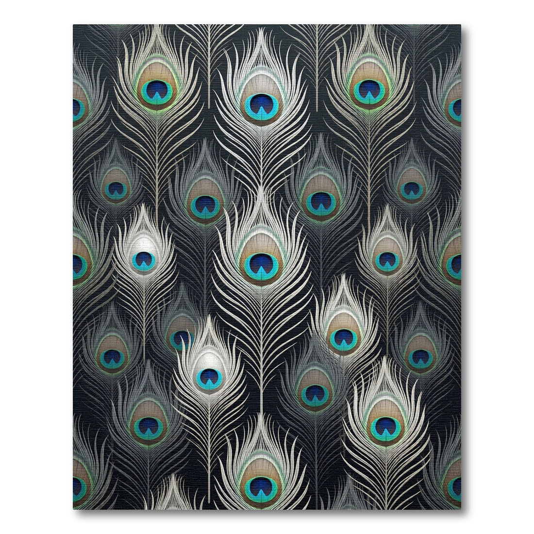 Elegant Peacock Feather Teal Eye Rug