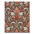Coral White Leaf Scroll Work Rug