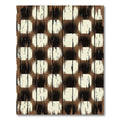 Distressed Earthy Brown Checkerboard Plank Rug